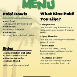 Big Island Kine - Menu