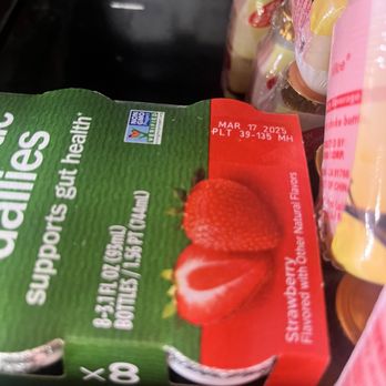 Smith's - expired yogurt - A green and red package of strawberry-flavored supplements, showing an expiration date of March 17, 2025, on the label. - Drugstores Near Me - Santa Fe, New Mexico