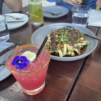 Benchmark - Dragon fruit Paloma + poutine I think - New American Near Me - Santa Ana, California