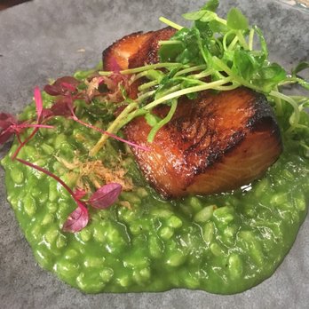 Terre Rouge - Miso cod with spinach risotto - French Near Me - Markham, Ontario