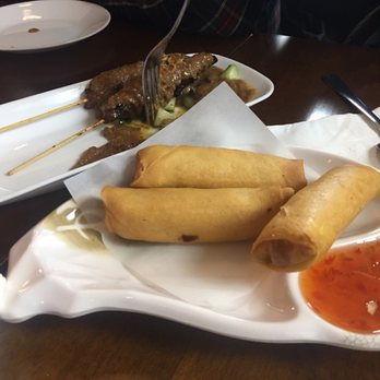 Sky Cafe - Spring rolls and chicken satay - Indonesian Near Me - Philadelphia, Pennsylvania Sky Cafe - Spring rolls and chicken satay - Indonesian Near Me - Philadelphia, Pennsylvania