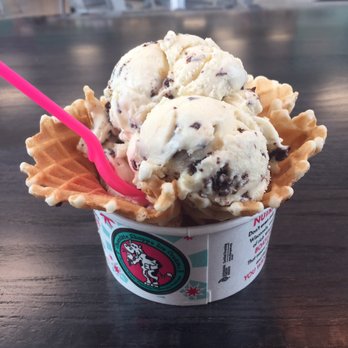 Fundae's Ice Cream & Sweets - Double scoop of cookie dough in a waffle cone bowl - Ice Cream & Frozen Yogurt Near Me - Speedway, Indiana Fundae's Ice Cream & Sweets - Double scoop of cookie dough in a waffle cone bowl - Ice Cream & Frozen Yogurt Near Me - Speedway, Indiana