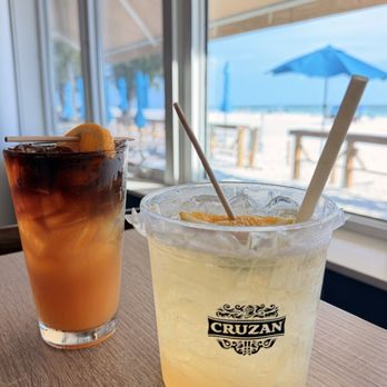 Sandbar Seafood & Spirits - Rum runner with a floater and a skinny margarita bucket - Seafood Near Me - Anna Maria, Florida Sandbar Seafood & Spirits - Rum runner with a floater and a skinny margarita bucket - Seafood Near Me - Anna Maria, Florida