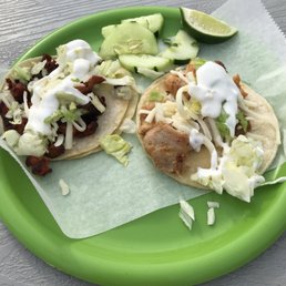 One chicken one pork taco One chicken one pork taco