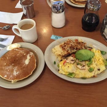 Millbrae Pancake House - Veggie omelette with a side of pancakes. - American Near Me - Millbrae, California Millbrae Pancake House - Veggie omelette with a side of pancakes. - American Near Me - Millbrae, California
