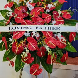 AC Florist - A bouquet for Dad, from his daughters with beautiful heart-shaped flowers!