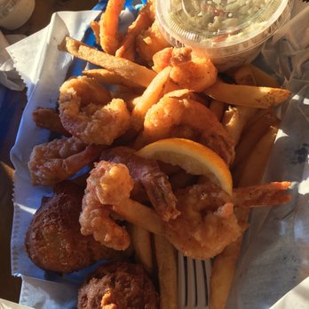 The Blue Gator - Pretty good hush puppies and shrimp - Seafood Near Me - Dunnellon, Florida
