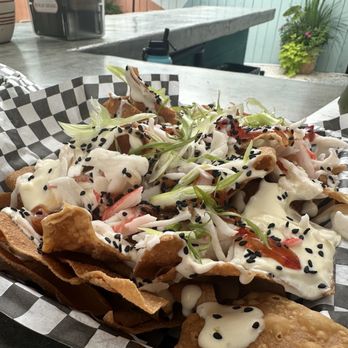 Revelry Brewing - Krab Rangoon Nachos - Breweries Near Me - Folly Beach, South Carolina Revelry Brewing - Krab Rangoon Nachos - Breweries Near Me - Folly Beach, South Carolina