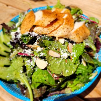 Kitchen & Vine - a plate of salad with chicken - American Near Me - San Luis Obispo, California Kitchen & Vine - a plate of salad with chicken - American Near Me - San Luis Obispo, California