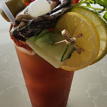 Pier 6 - Baller Bloody Mary, woah! - Seafood Near Me - San Leon, Texas