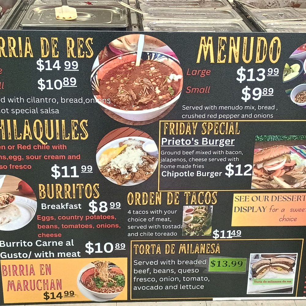 El Moreno  - The bulk of the menu. - Convenience Stores Near Me - Española, New Mexico
