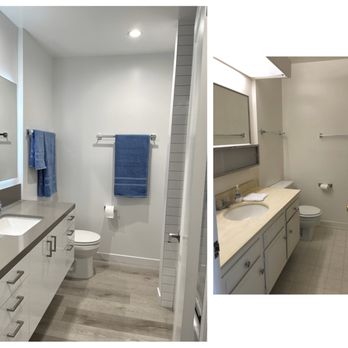 Hurst Construction - Main bathroom, new vs. original 1970 - General Contractors Near Me - Lomita, California Hurst Construction - Main bathroom, new vs. original 1970 - General Contractors Near Me - Lomita, California