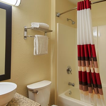 Red Roof PLUS+ & Suites Malone - Guest Room Bathroom - Hotels Near Me - Malone, New York Red Roof PLUS+ & Suites Malone - Guest Room Bathroom - Hotels Near Me - Malone, New York