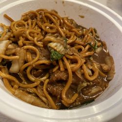 Jade House - Beef lo mein, small portion ,this picture was taken after 3 bites.