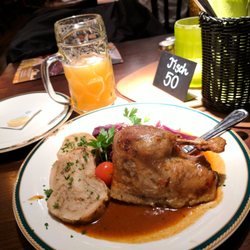 Altmarktkeller - 1/4 roasted duck, bread dumplings, red cabbage. Tasty. Very Good.