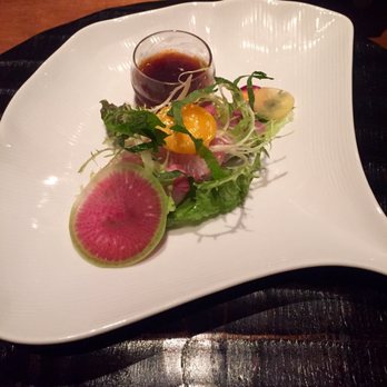 Wakuriya - Sashimi salad - amberjack and egg yoke - Japanese Near Me - San Mateo, California