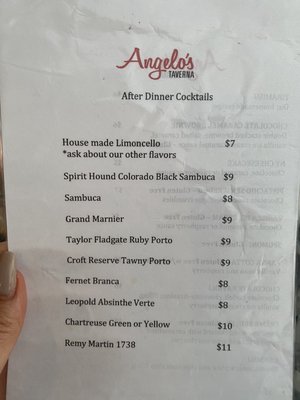 Menu photo 7 Angelo's Taverna Littleton, CO