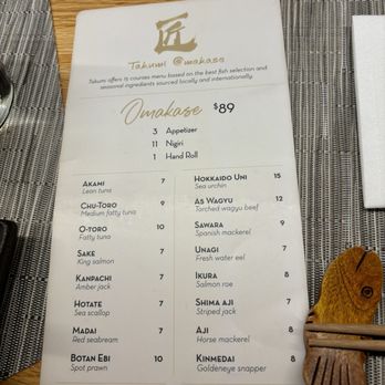 Takumi Omakase - Menu - Sushi Bars Near Me - New York, New York Takumi Omakase - Menu - Sushi Bars Near Me - New York, New York