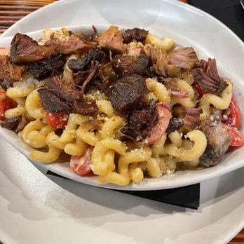 Barnyard Crafthouse & Eatery - The carnitas were a bit on the charbroiled "crunchy" side. If you're in the mood for an untraditional spin on mac-cheese. This is it! - New American Near Me - Tucson, Arizona