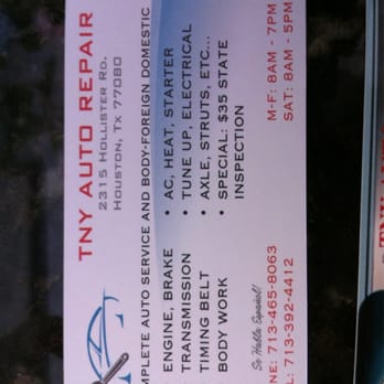 TNY Auto Repair - Auto Repair Near Me - Houston, Texas
