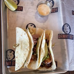 Pork belly tacos shot from the taco copter. Pork belly tacos shot from the taco copter.