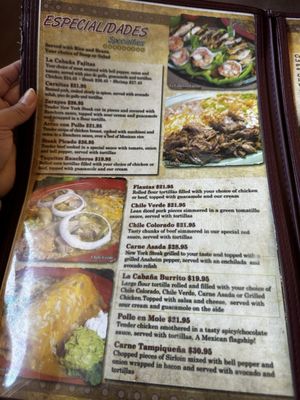Menu photo 6 La Cabana Restaurant Acton, CA