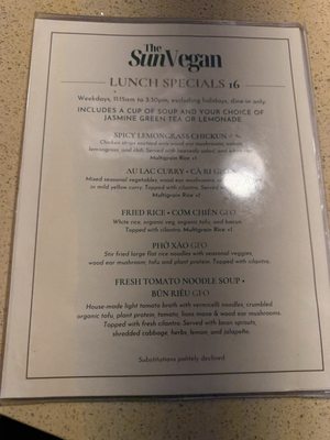 Menu photo 1 The Sun Vegan Fountain Valley, CA Menu photo 1 The Sun Vegan Fountain Valley, CA