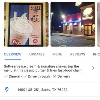 Dairy Queen - the menus on the app - Burgers Near Me - Santo, Texas