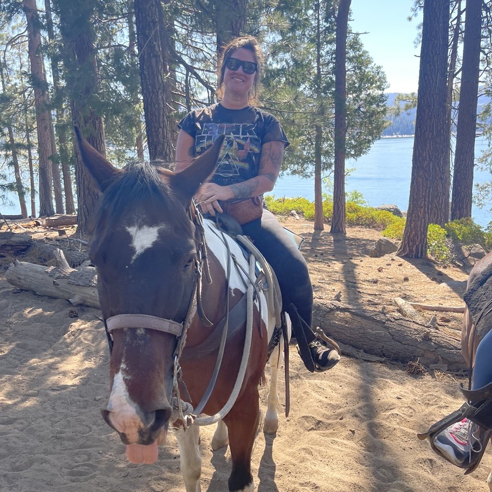 Shaver Stables - Wrangler wade stopped and took pictures of all of us at the lake - Horseback Riding Near Me - Shaver Lake, California Shaver Stables - Wrangler wade stopped and took pictures of all of us at the lake - Horseback Riding Near Me - Shaver Lake, California