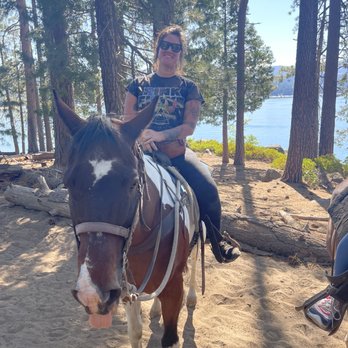 Shaver Stables - Wrangler wade stopped and took pictures of all of us at the lake - Horseback Riding Near Me - Shaver Lake, California Shaver Stables - Wrangler wade stopped and took pictures of all of us at the lake - Horseback Riding Near Me - Shaver Lake, California