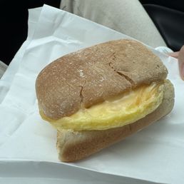 Bacon egg and cheese on chibatta