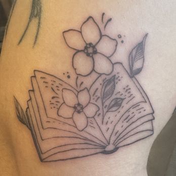 Neon Tiger Tattoo Gallery - Book and flowers - Tattoo Near Me - Winsted, Connecticut Neon Tiger Tattoo Gallery - Book and flowers - Tattoo Near Me - Winsted, Connecticut