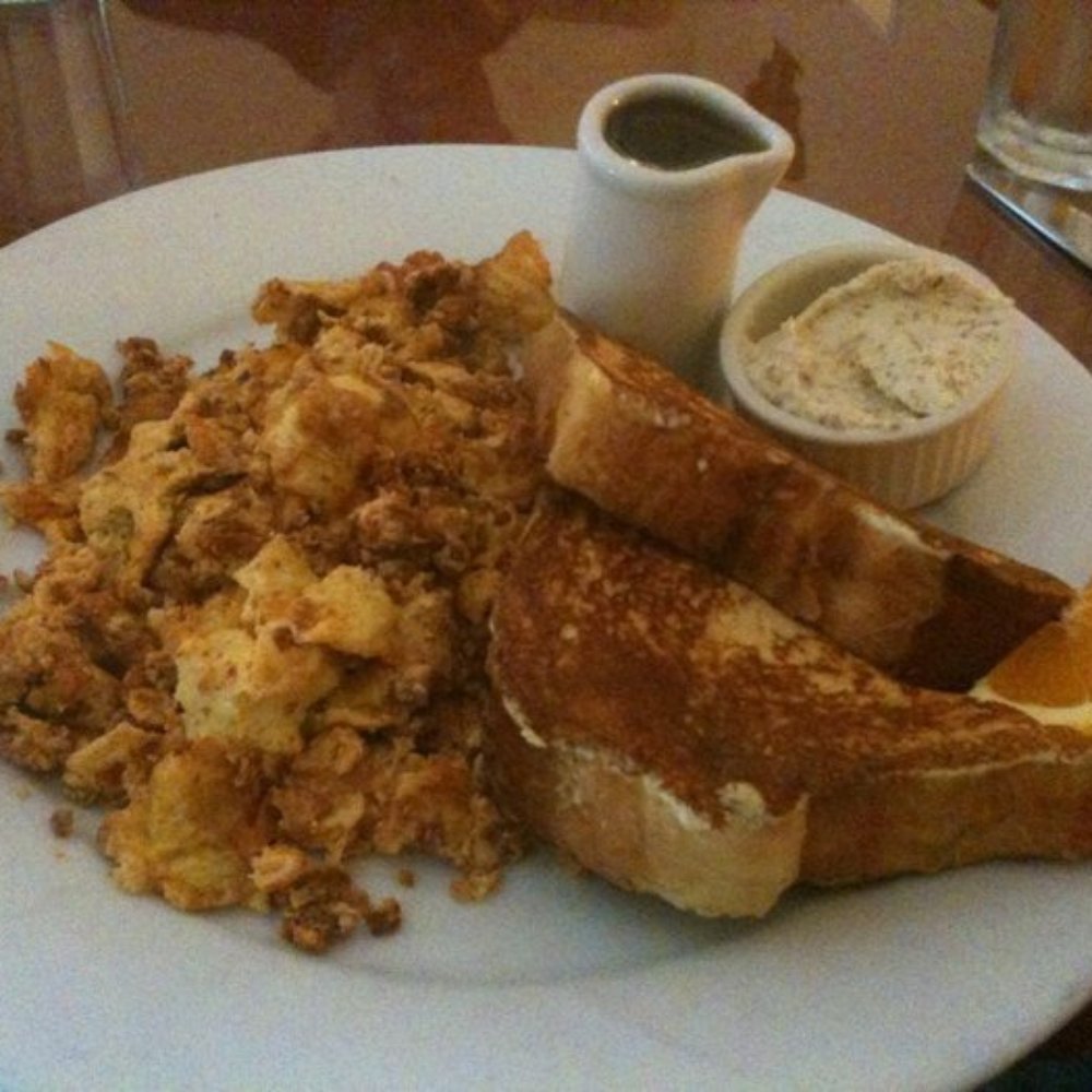Hi Spot Cafe - Scrambled Eggs with Chorizo and French Brioche Toast - New American Near Me - Seattle, Washington Hi Spot Cafe - Scrambled Eggs with Chorizo and French Brioche Toast - New American Near Me - Seattle, Washington