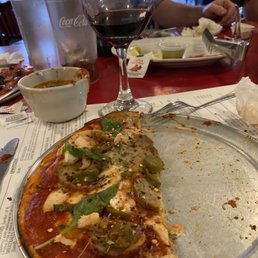 a half eaten pizza