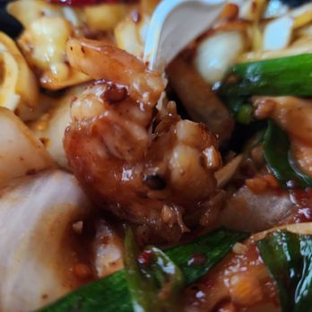Pots n' Woks - Not vegan shrimp. No vegan shrimp are that small or that shape. Smells like real shrimp as well. - Chinese Near Me - Whittier, California Pots n' Woks - Not vegan shrimp. No vegan shrimp are that small or that shape. Smells like real shrimp as well. - Chinese Near Me - Whittier, California