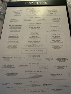 Menu photo 1 1587 Prime Kansas City, MO