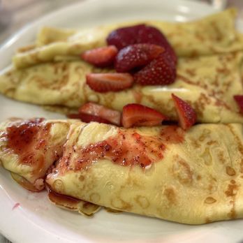 The Original Pancake House - Cheese crepes with strawberries and strawberry sauce - Breakfast & Brunch Near Me - Aventura, Florida The Original Pancake House - Cheese crepes with strawberries and strawberry sauce - Breakfast & Brunch Near Me - Aventura, Florida