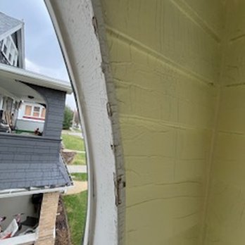 Paint For Less - sides of both up front porch pilars not prepped or painted - Painters Near Me Paint For Less - sides of both up front porch pilars not prepped or painted - Painters Near Me