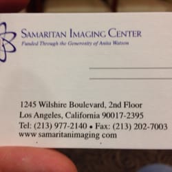 Radiology Wilshire Outpatient Imaging Center - Business card