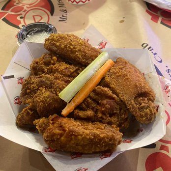Mr and Mrs Crab - Lemon-pepper breaded wings. I usually get naked wings, but decided to try the breaded ones this time. - Seafood Near Me - Brandon, Florida Mr and Mrs Crab - Lemon-pepper breaded wings. I usually get naked wings, but decided to try the breaded ones this time. - Seafood Near Me - Brandon, Florida