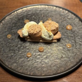 Partage - Le St Honore - puff pastry, caramel cream puff, mascarpone mousse, salted caramel sauce - French Near Me - Las Vegas, Nevada