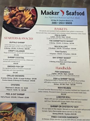 Menu photo 4 Macker Seafood Daytona Beach, FL