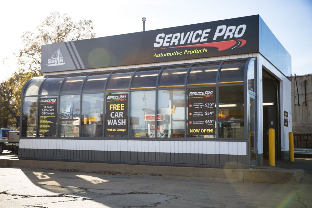 Sayle Lube Featuring Service Pro Logo