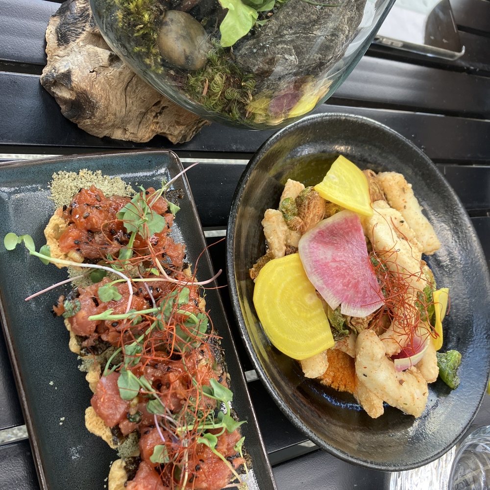 Spicy Tuna Bites ($14 for HH), Calamari ($18 for HH)