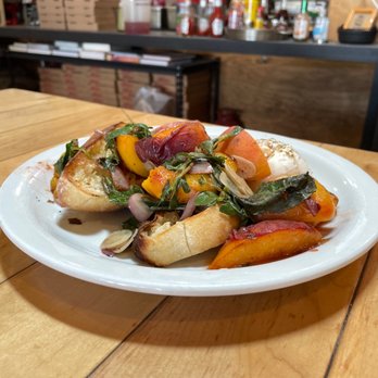 Industrial Eats - Roasted Peaches Crostini. - Pizza Near Me - Buellton, California