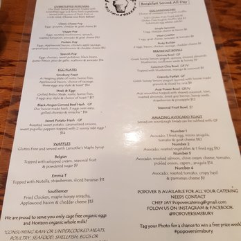 Pop Over Eatery - Breakfast Menu - Breakfast & Brunch Near Me - Simsbury, Connecticut