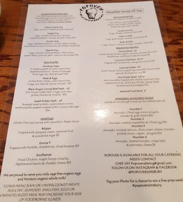 Menu photo 8 Pop Over Eatery Simsbury, CT