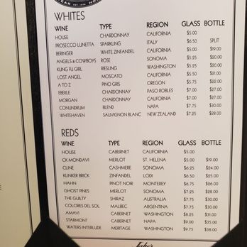Jake’s Downtown - Wine menu - Steakhouses Near Me - Billings, Montana