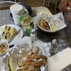Taylor Center Deli - Chicken salad, cranberry walnut bread, lemon blueberry cake, and chicken poblano sandwich.