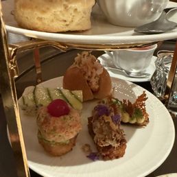 Savory bites in high tea tower